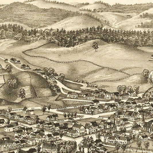 Vintage Map of Morrisville, Vermont 1889