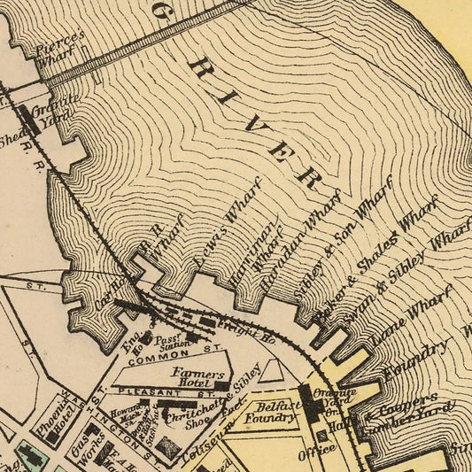 Vintage Map of Belfast, Maine 1894
