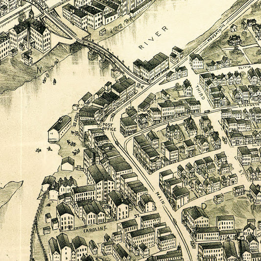 Vintage Map of Derby, Connecticut 1898