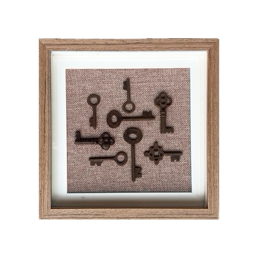 Vintage Keys Art - Petite Walnut