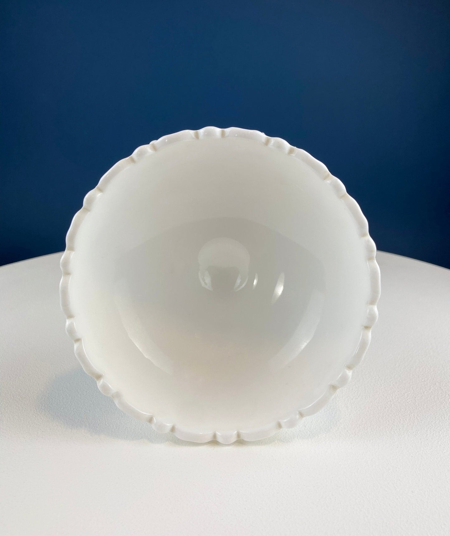 Vintage Milk Glass Floral Footed Compote Bowl | White Pedestal Serving Dish with Raised Roses