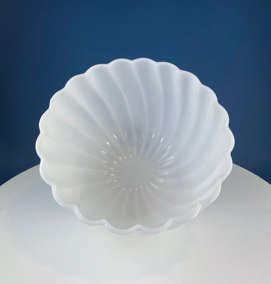 Shell Shaped Milk Glass Serving Bowl