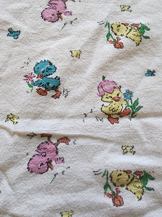 Vintage 1990s Ducks Baby Receiving Blanket 32.5 x 32.5" St. Thomas Hospital