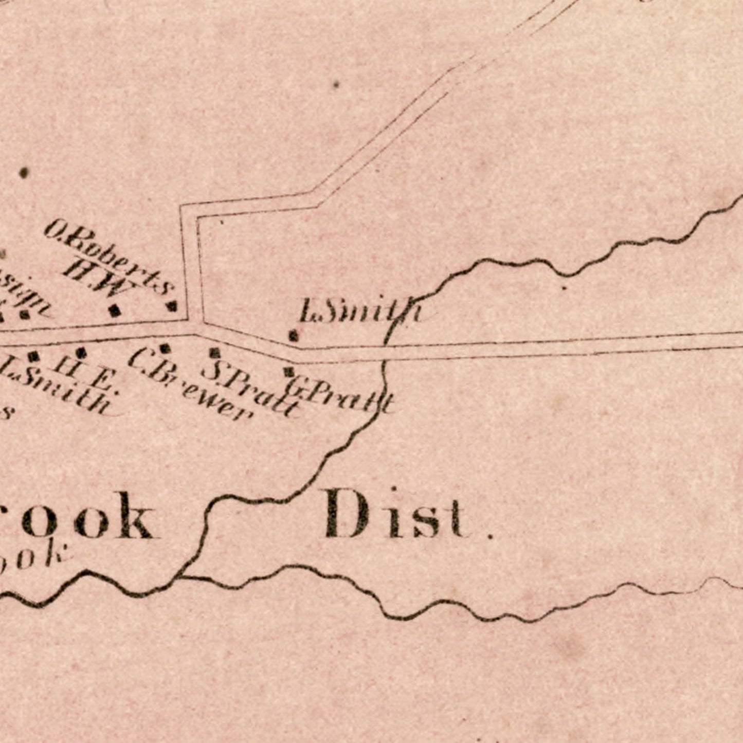 Vintage Map of East Hartford, Connecticut 1869