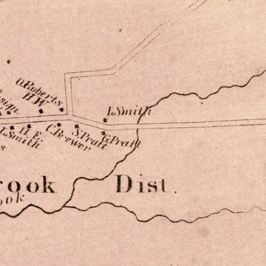 Vintage Map of East Hartford, Connecticut 1869