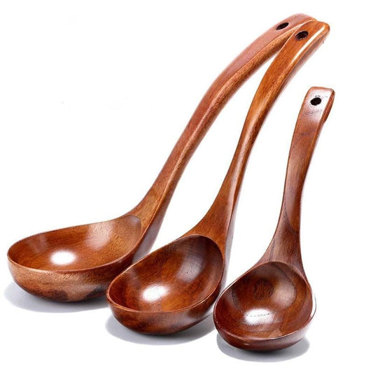 Long-Handled Wooden Soup Spoon | Handcrafted Wooden Cooking & Serving Spoon | Choice of Size
