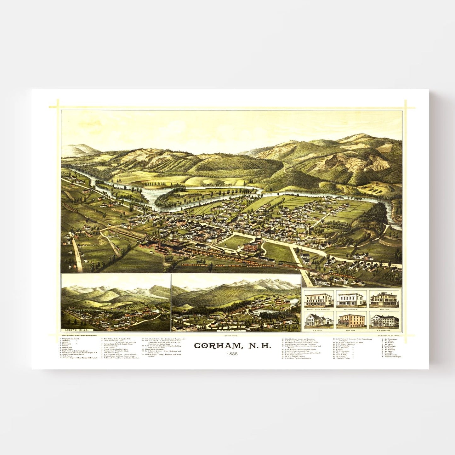 Vintage Map of Gorham, New Hampshire 1888