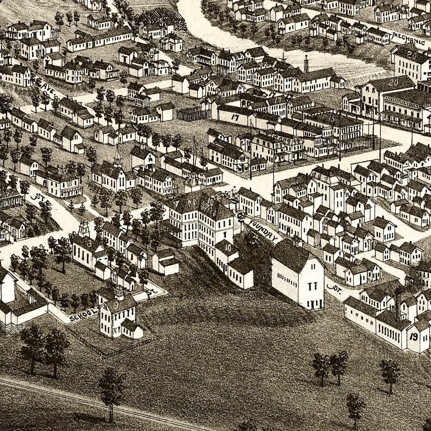 Vintage Map of Lancaster, New Hampshire 1883