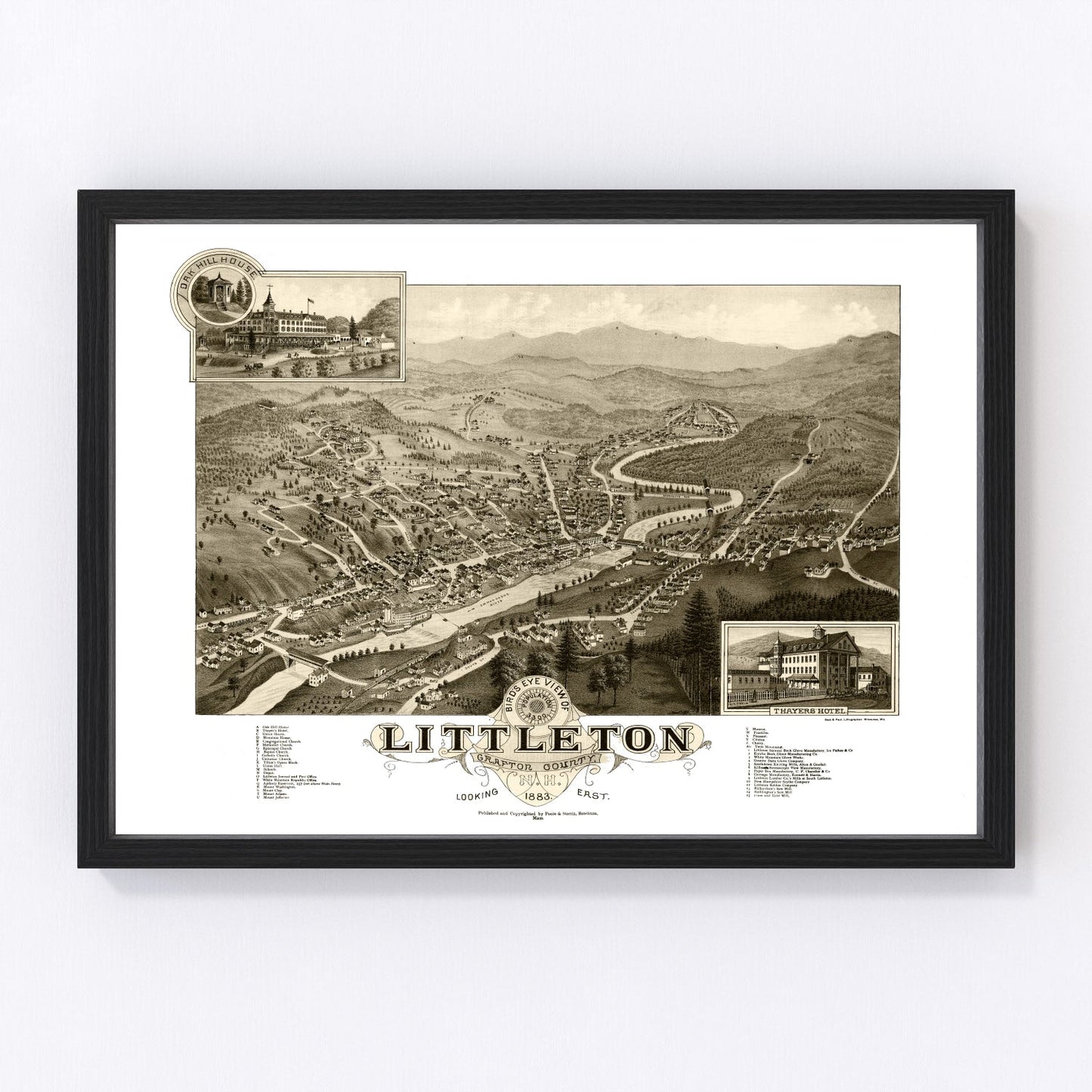 Vintage Map of Littleton, New Hampshire 1883