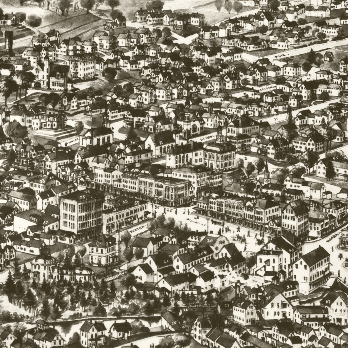 Vintage Map of Houlton, Maine 1894