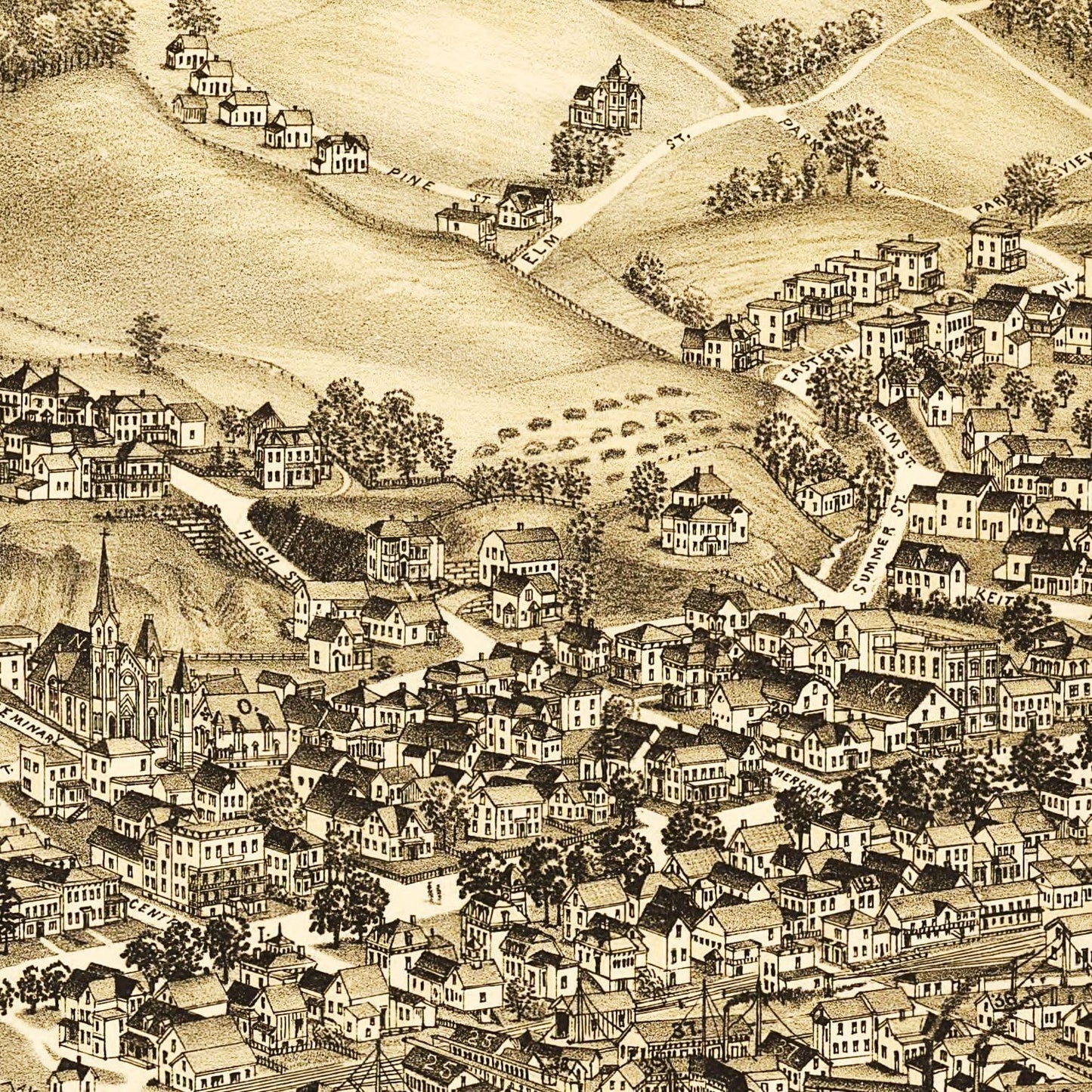 Vintage Map of Barre, Vermont 1891