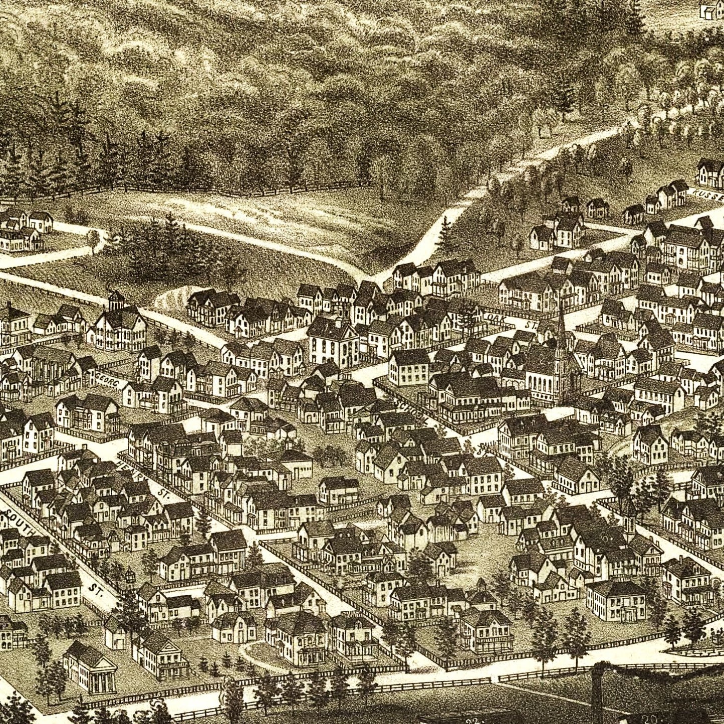 Vintage Map of Bellows Falls, Vermont 1886