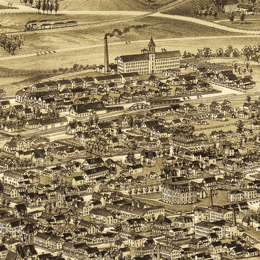 Vintage Map of Bennington, Vermont 1887