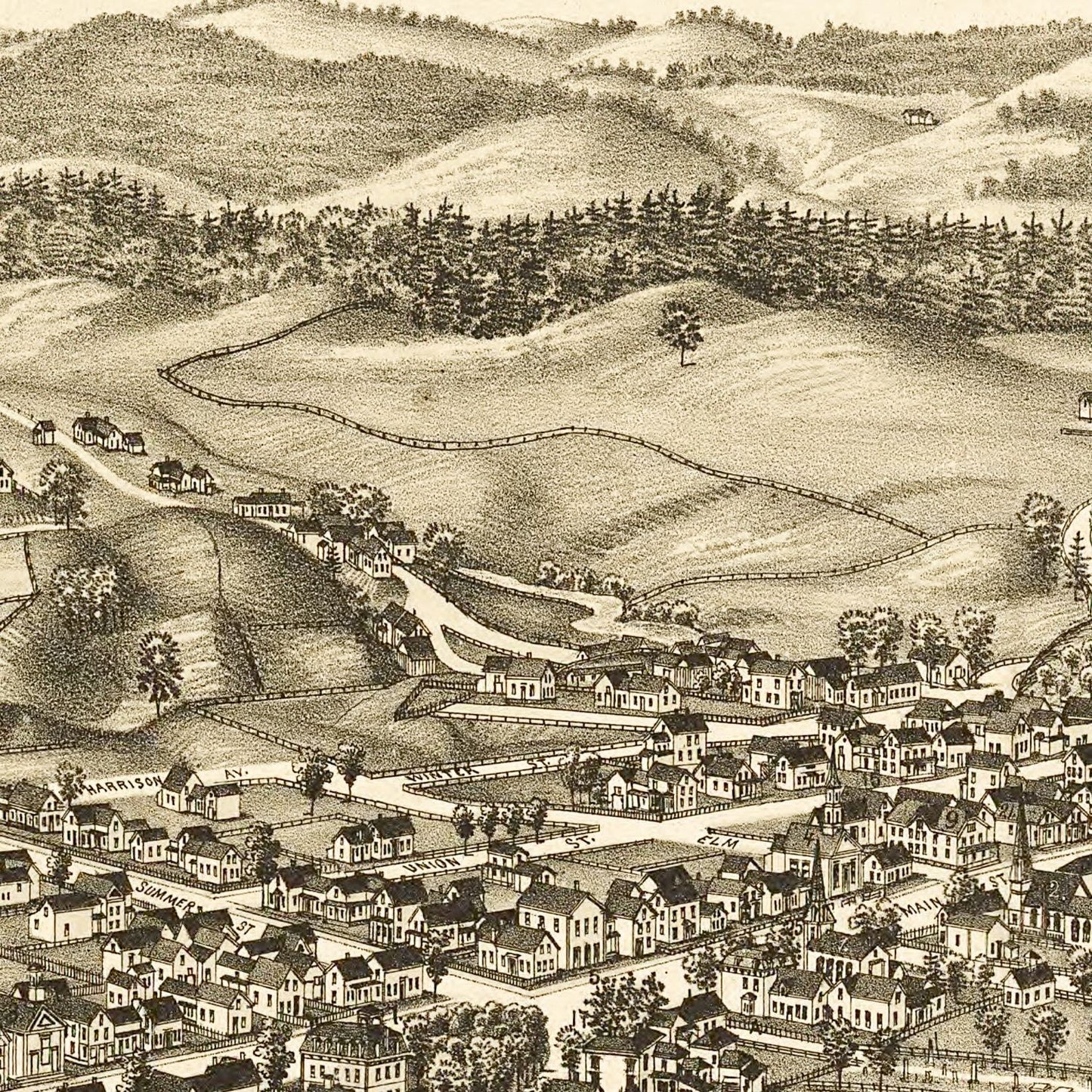 Vintage Map of Morrisville, Vermont 1889