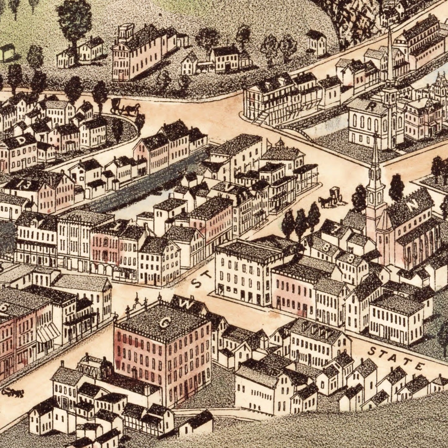 Vintage Map of Montpelier, Vermont 1884