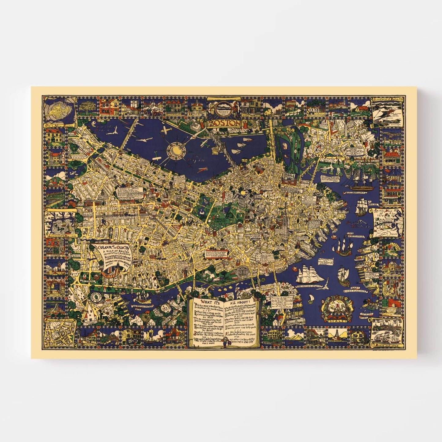 Vintage Map of Boston, Massachusetts 1926