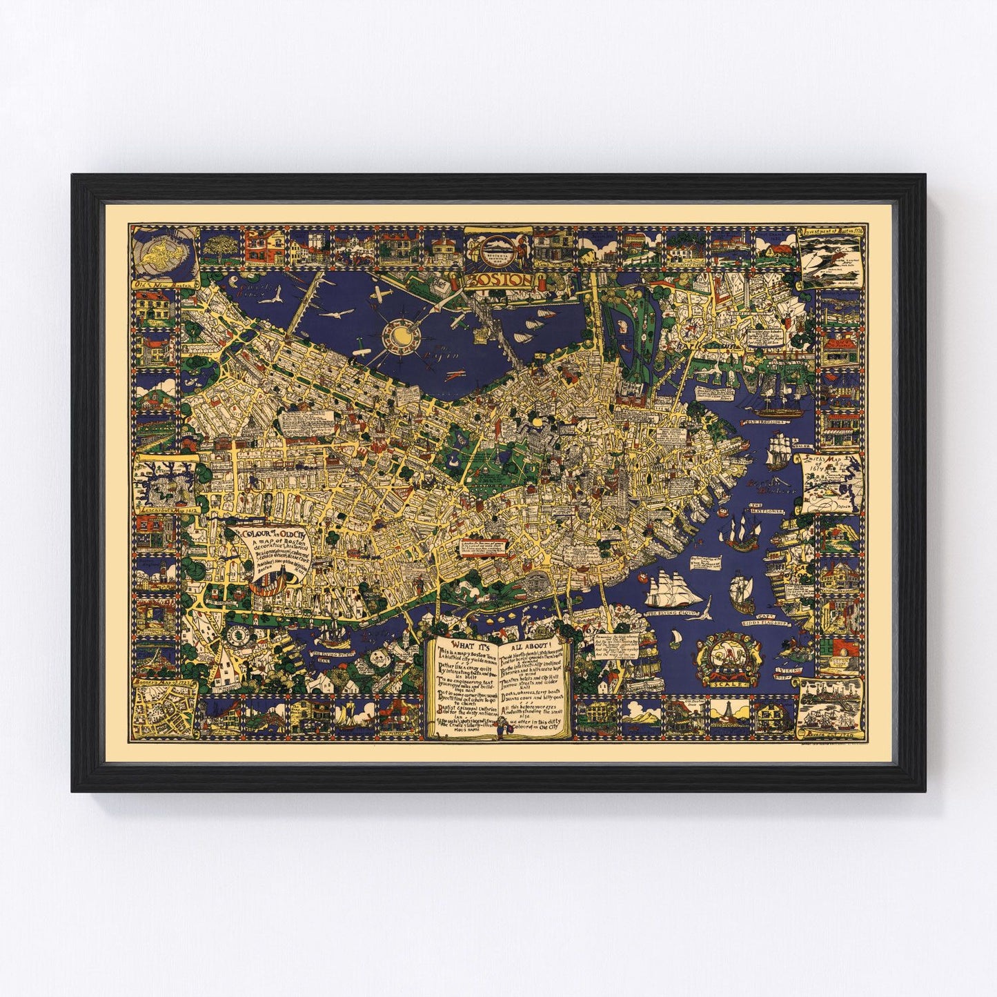 Vintage Map of Boston, Massachusetts 1926