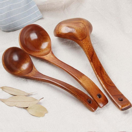 Long-Handled Wooden Soup Spoon | Handcrafted Wooden Cooking & Serving Spoon | Choice of Size