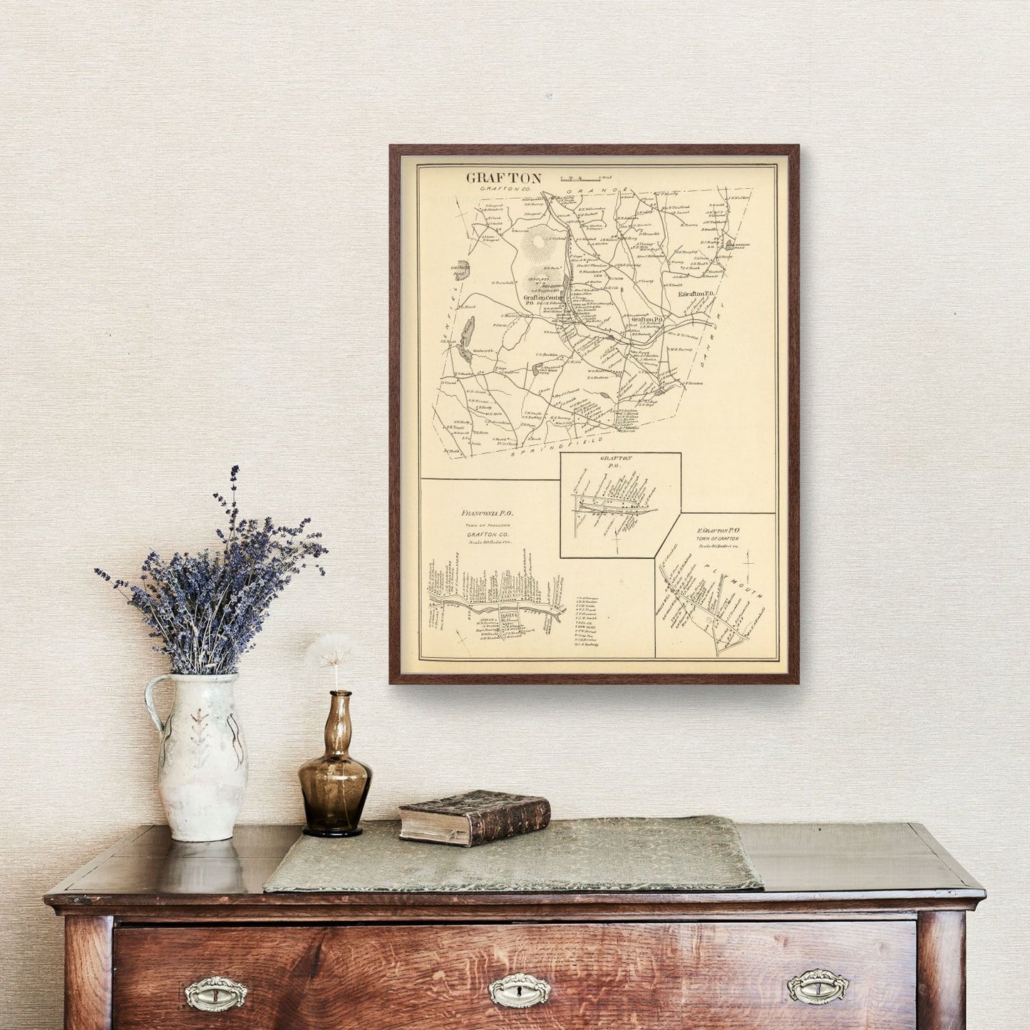 Vintage Map of Franconia, New Hampshire 1892