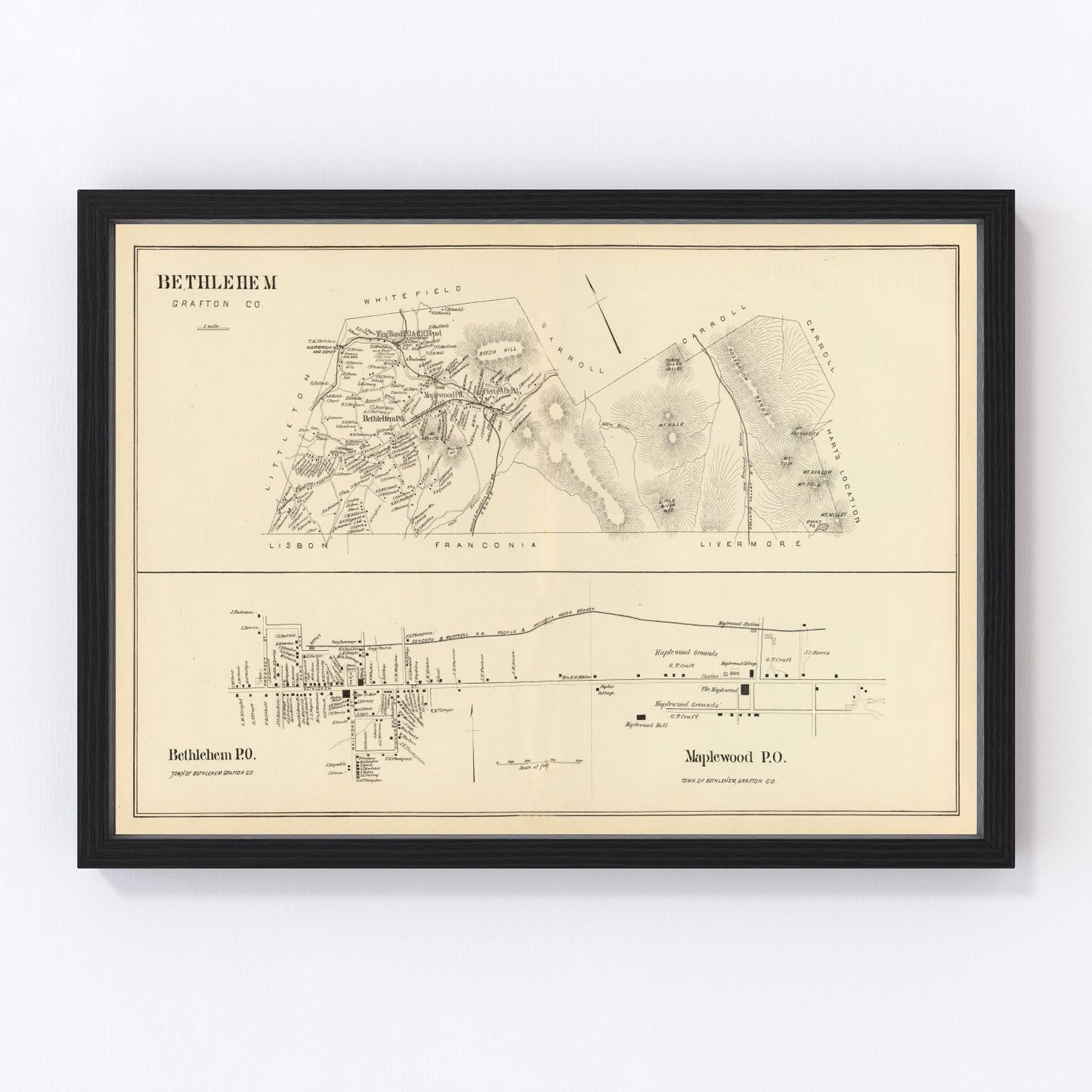 Vintage Map of Bethlehem, New Hampshire 1892