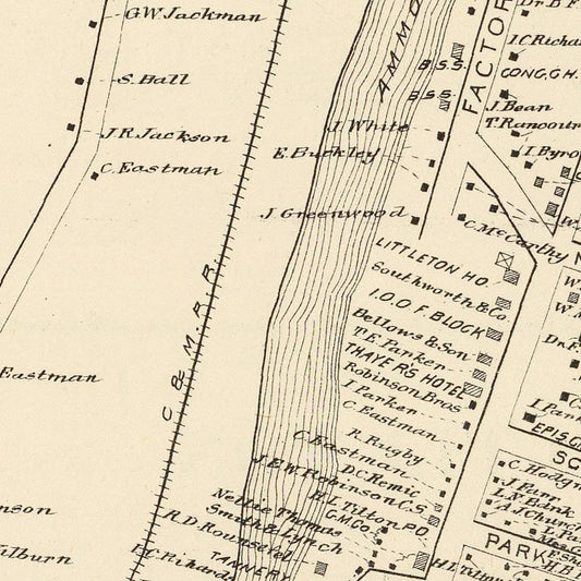 Vintage Map of Littleton, New Hampshire 1892