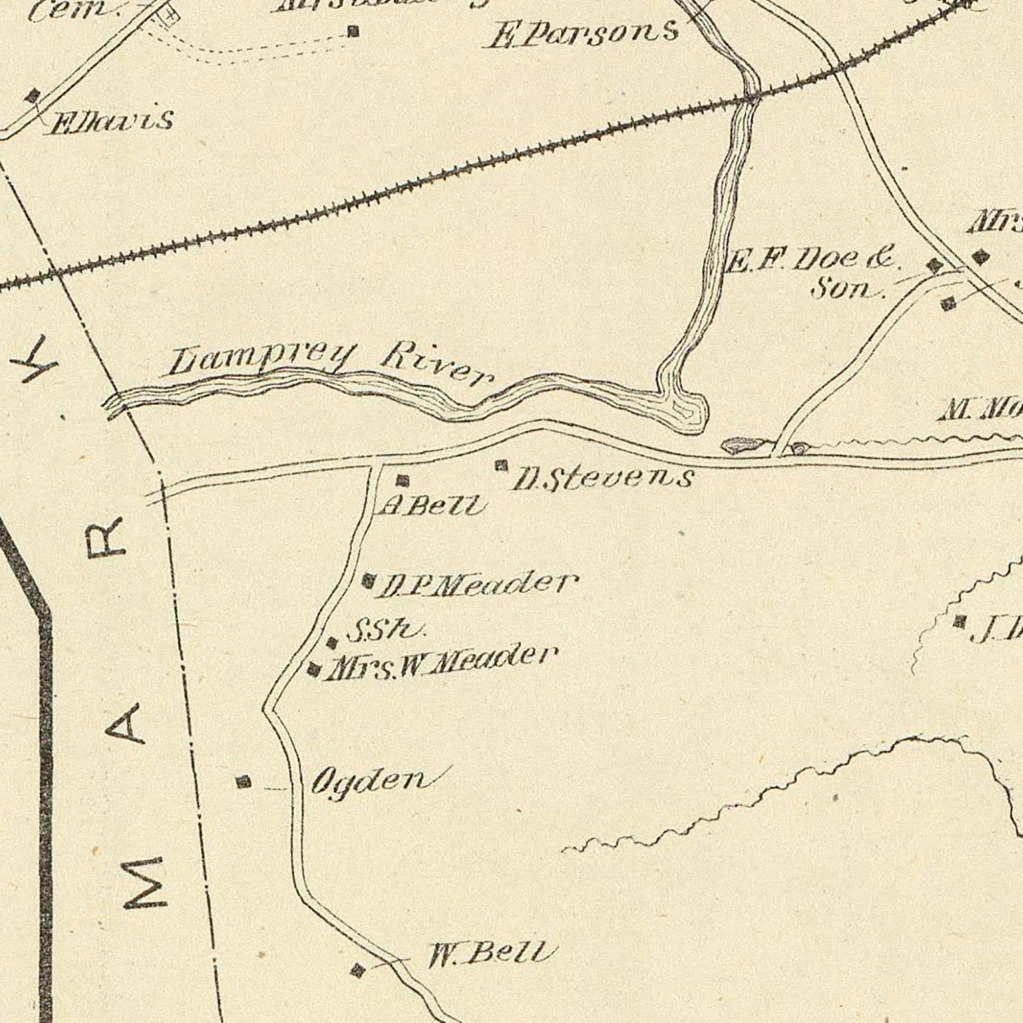 Vintage Map of Durham, New Hampshire 1892