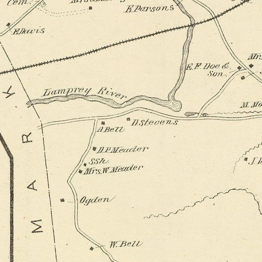 Vintage Map of Durham, New Hampshire 1892