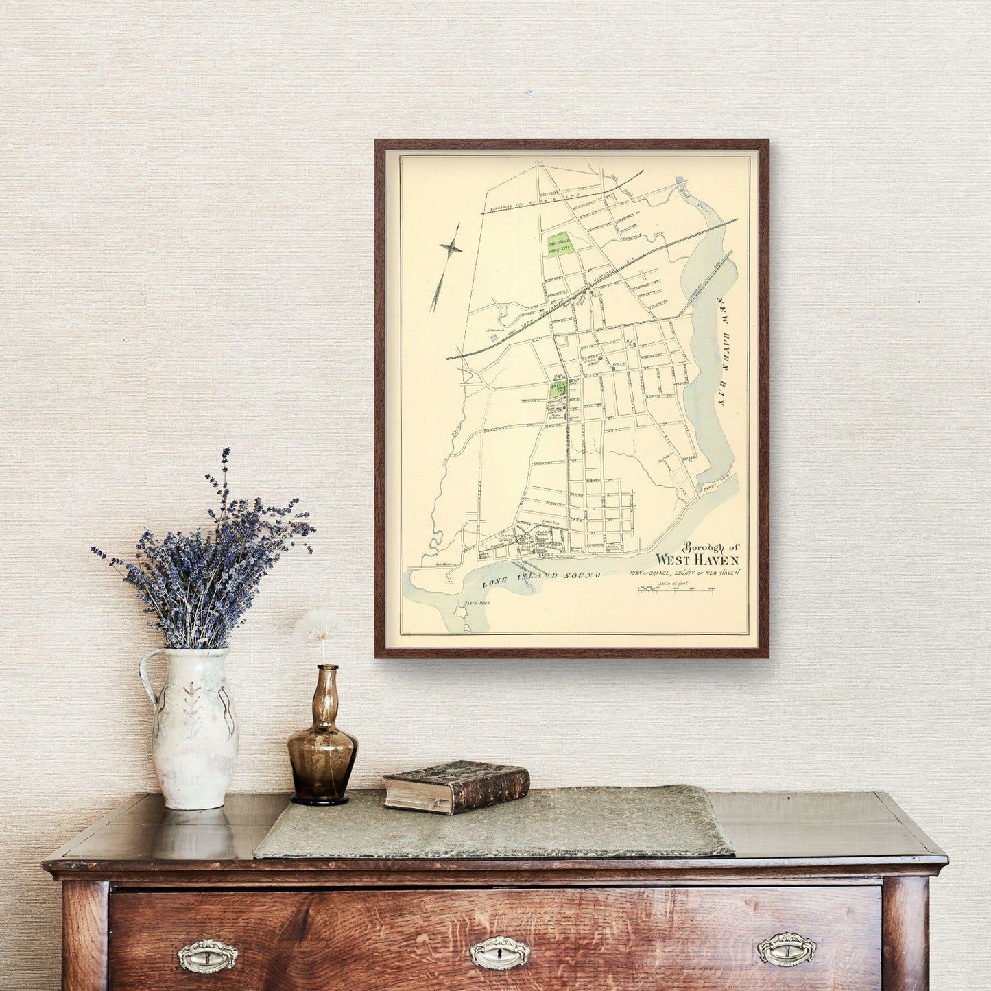 Vintage Map of West Haven, Connecticut 1893