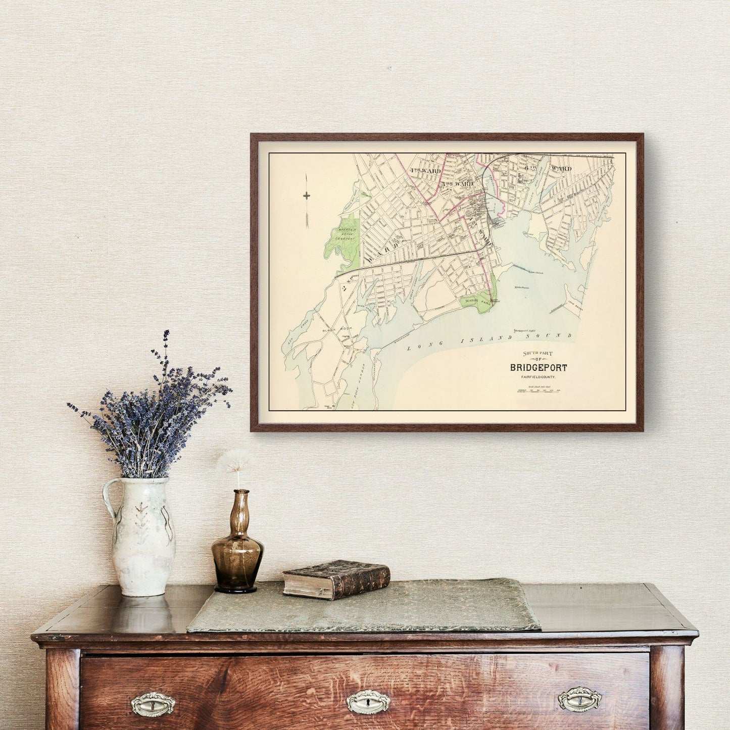 Vintage Map of Bridgeport, Connecticut 1893
