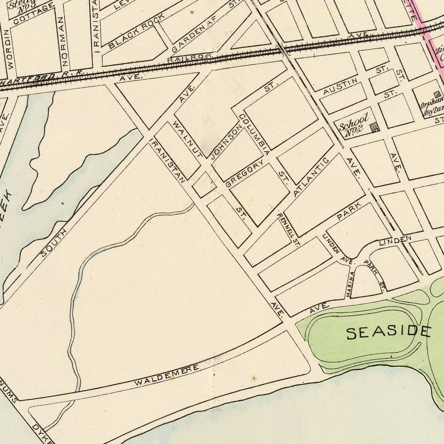 Vintage Map of Bridgeport, Connecticut 1893