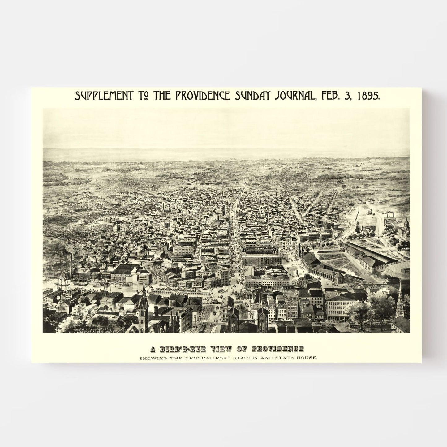Vintage Map of Providence, Rhode Island 1895