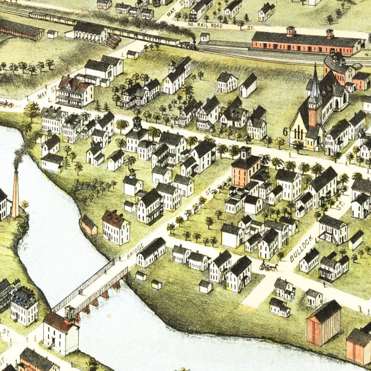 Vintage Map of Putnam, Connecticut 1877