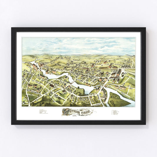 Vintage Map of Putnam, Connecticut 1877