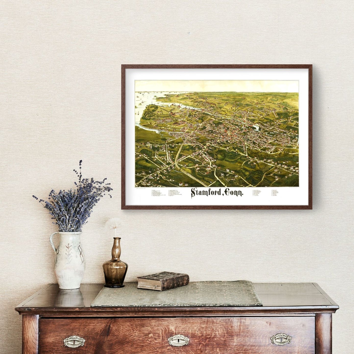 Vintage Map of Stamford, Connecticut 1883