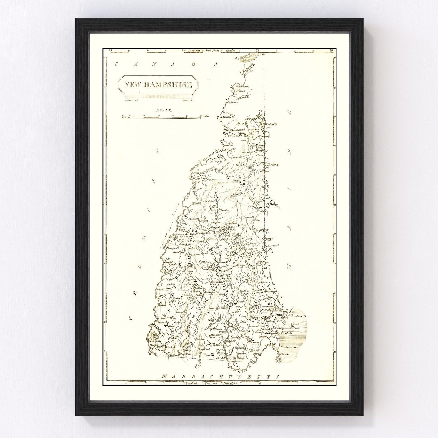 Vintage Map of New Hampshire 1804