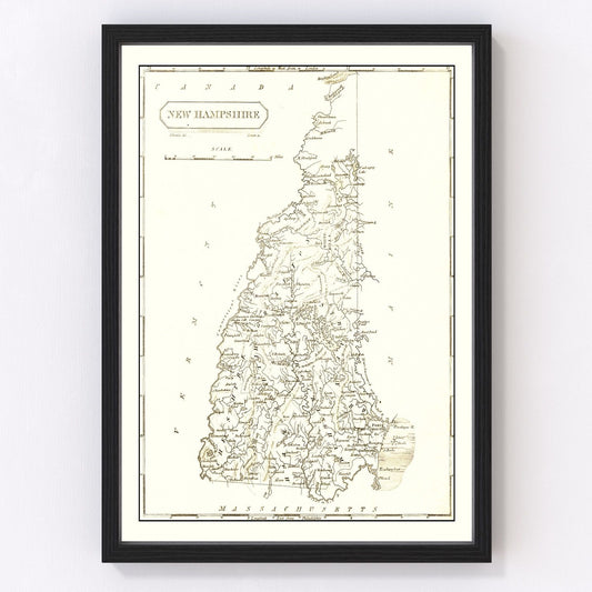 Vintage Map of New Hampshire 1804