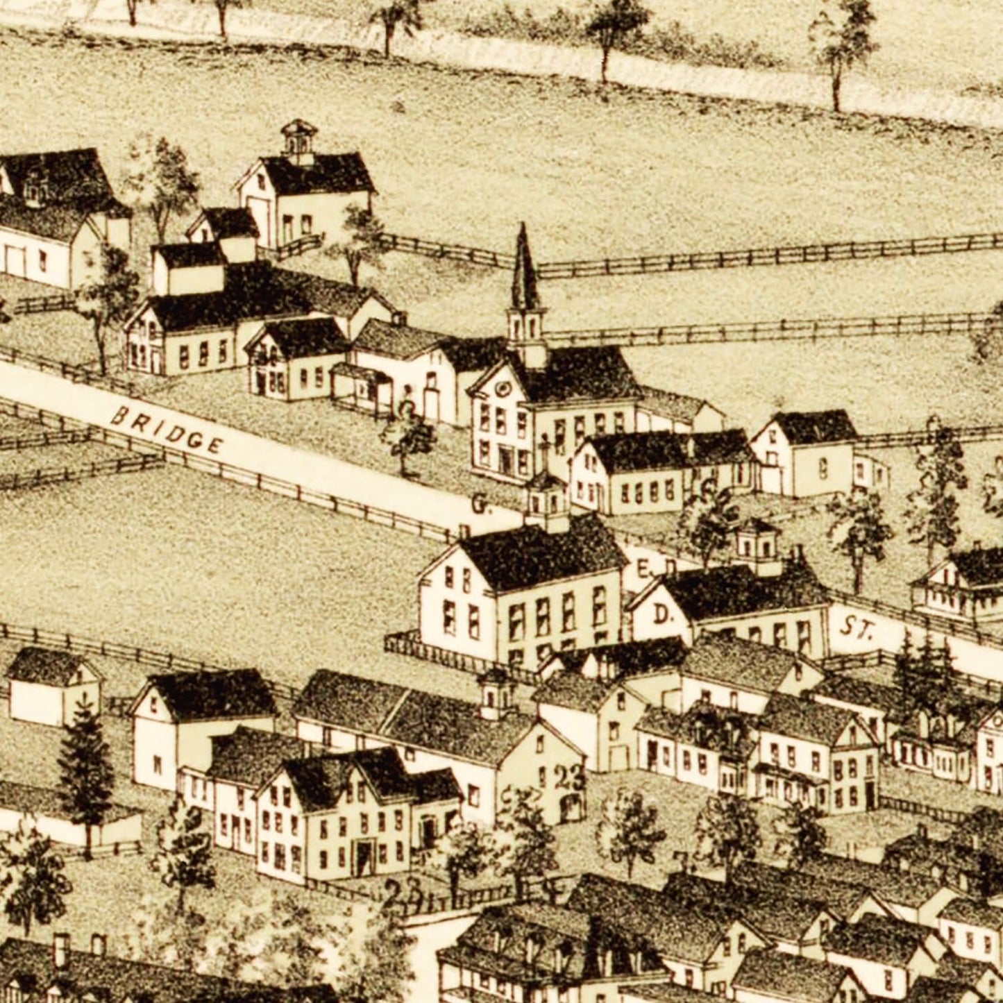 Vintage Map of Colebrook, New Hampshire 1887