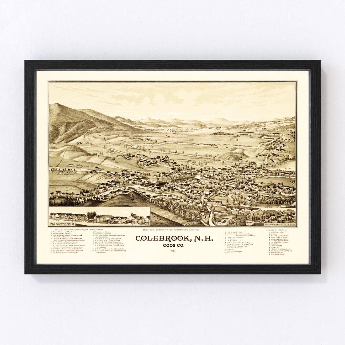Vintage Map of Colebrook, New Hampshire 1887