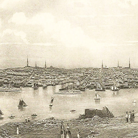 Vintage Map of Bangor, Maine 1850