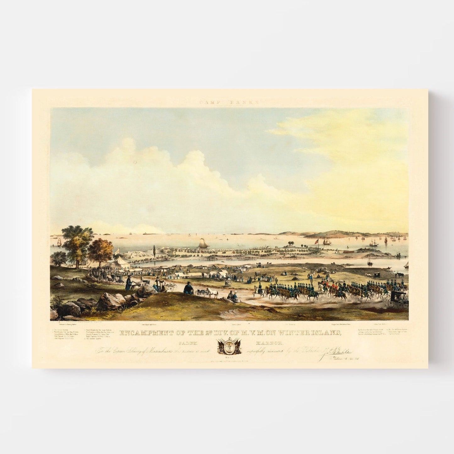Vintage Map of Salem Massachusetts, 1860