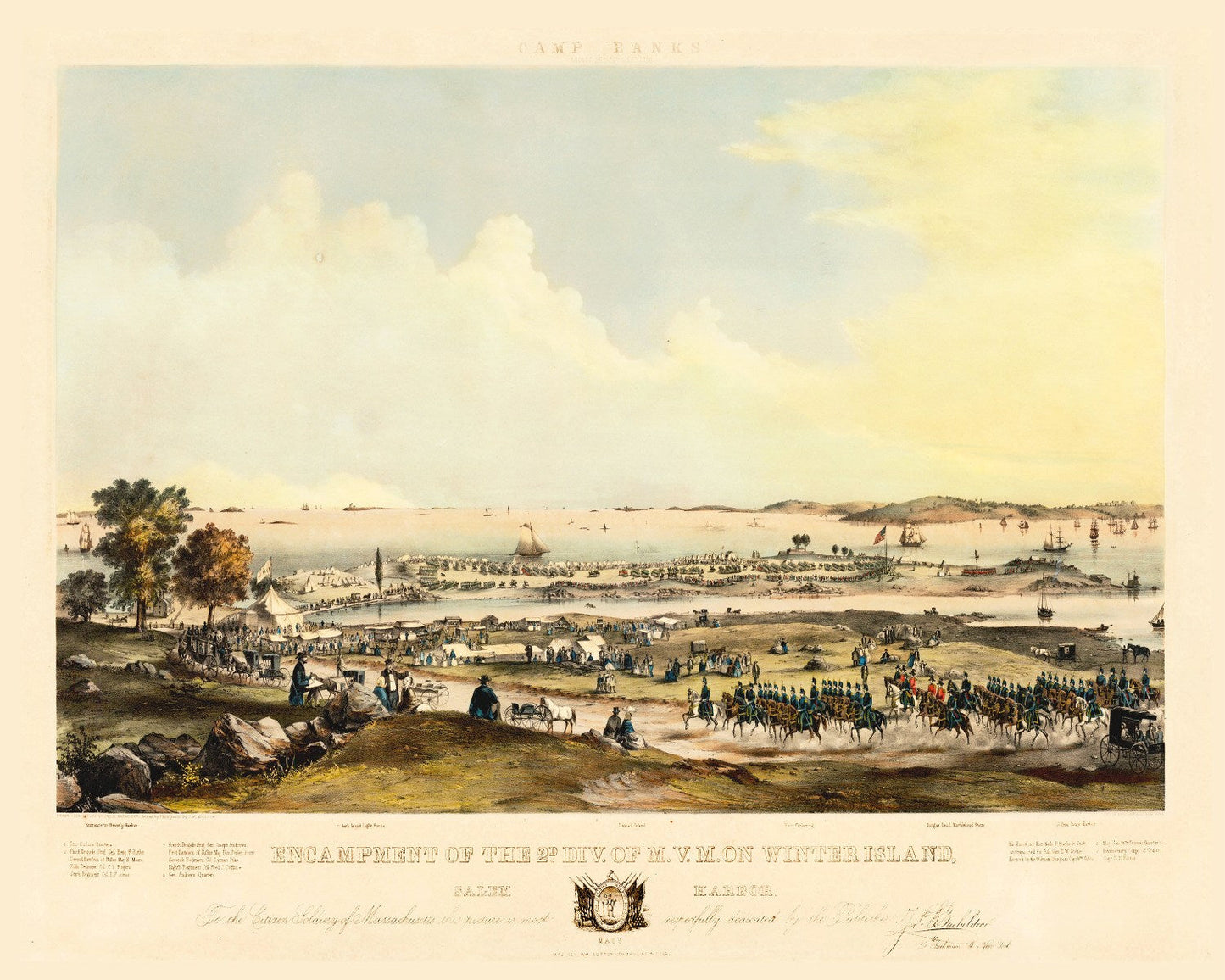 Vintage Map of Salem Massachusetts, 1860