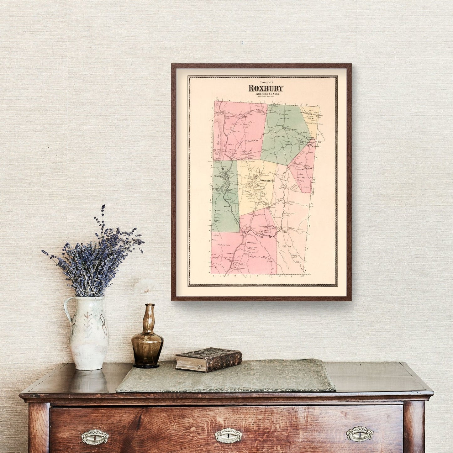 Vintage Map of Roxbury, Connecticut 1867