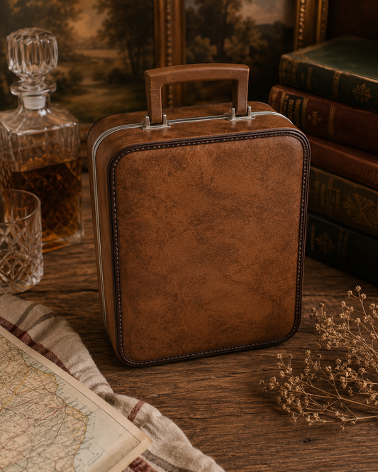VINTAGE 1960s Portable Travel Bar Suitcase charming hard case Cocktail set