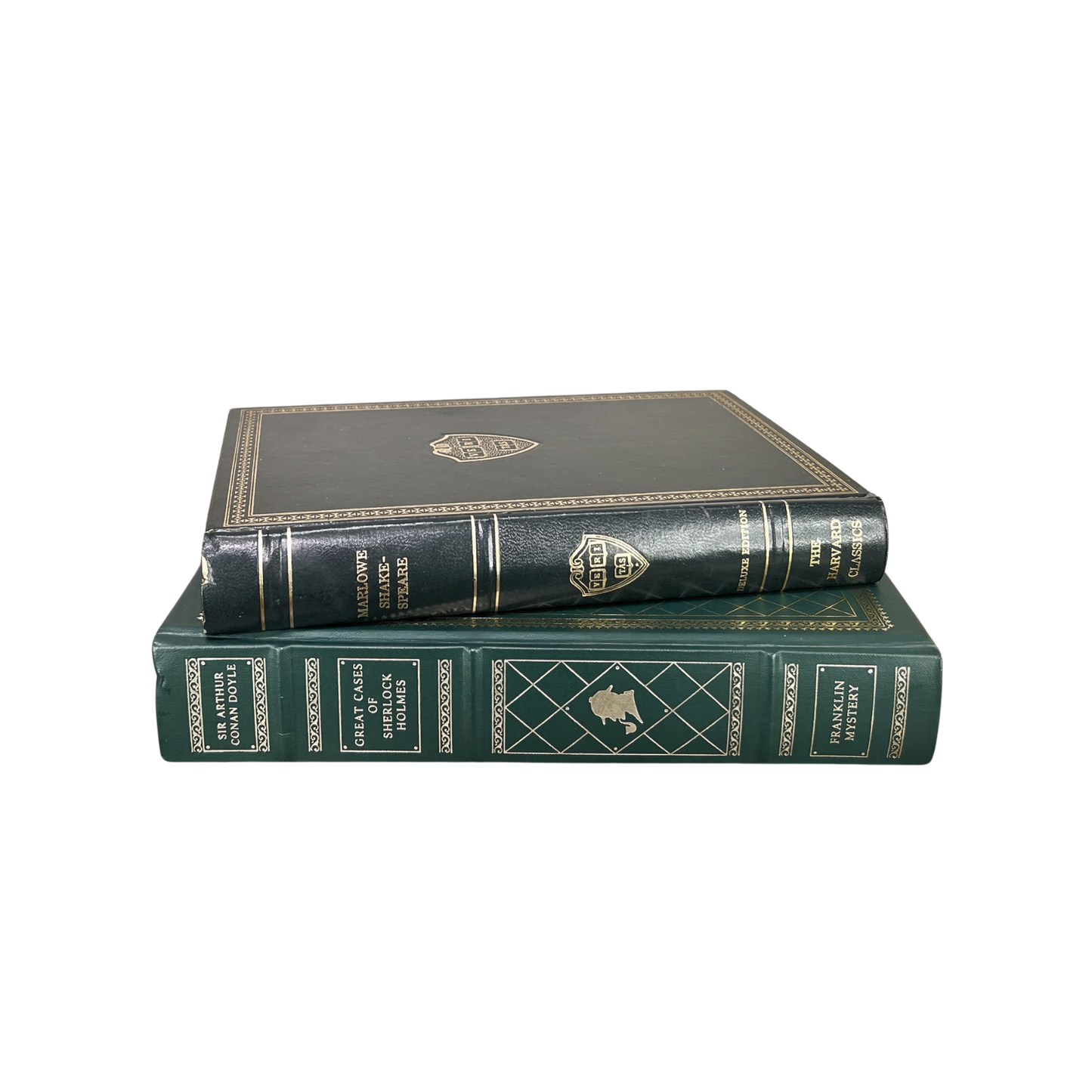 Vintage Green Gilded Books