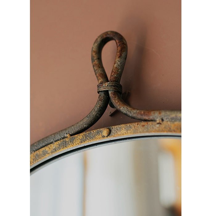 Antique-Style Dark Iron Mirror