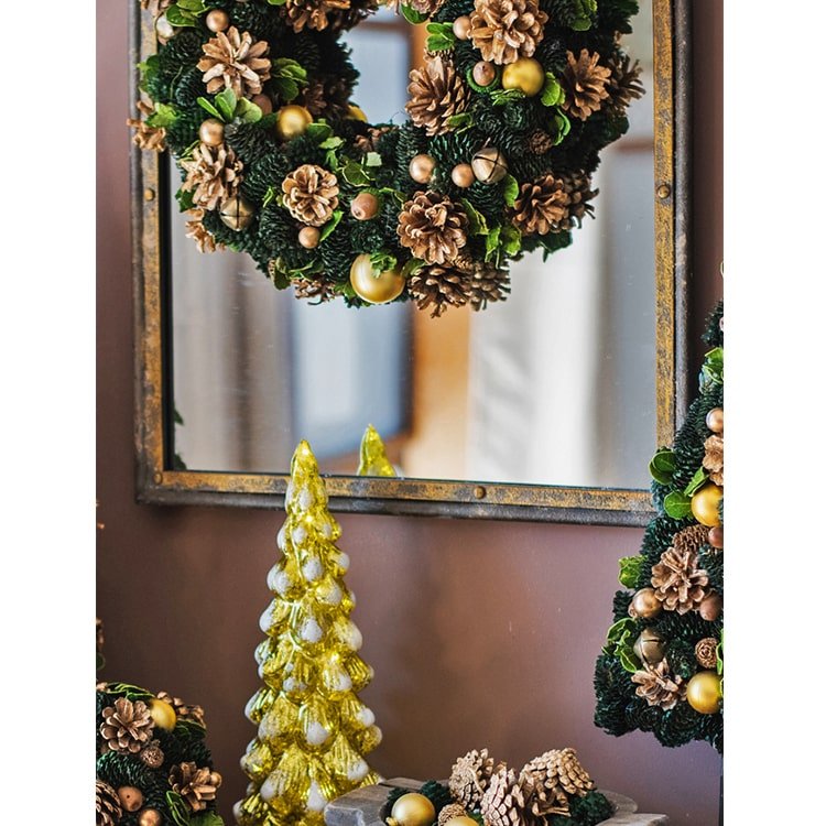 Antique-Style Dark Iron Mirror