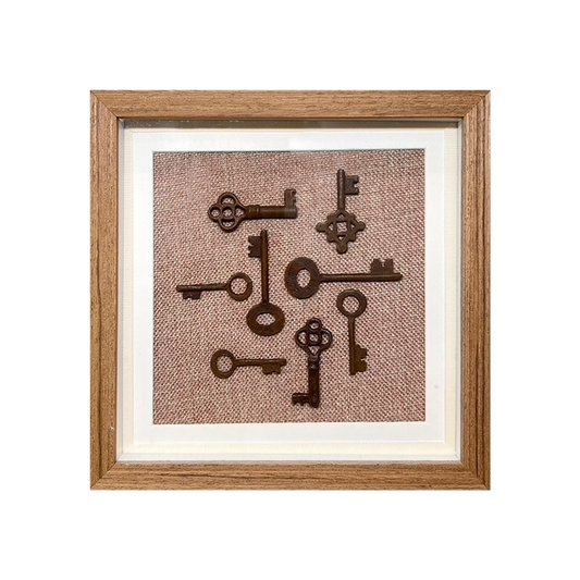 Vintage Keys Art - Petite Walnut