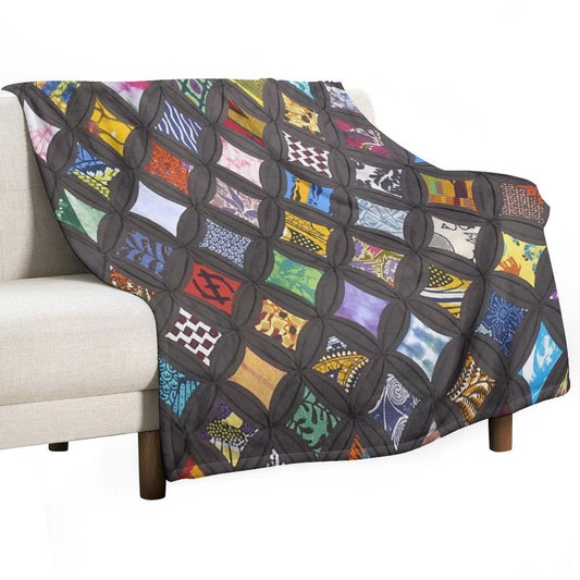 Cathedral Window Viola Canady Quilt Imagery Throw Blanket