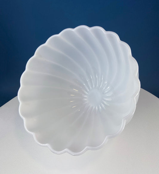 Shell Shaped Milk Glass Serving Bowl