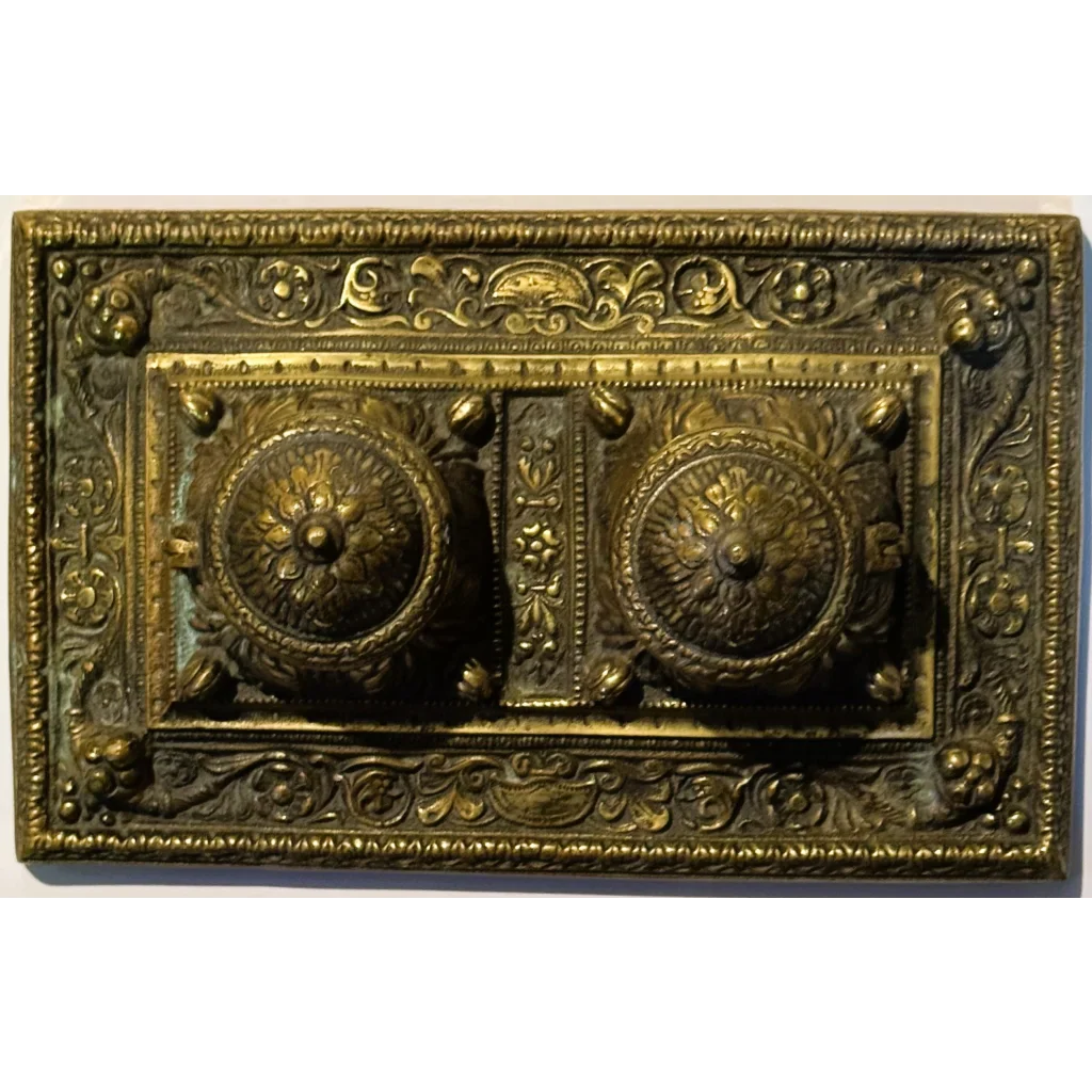 Stunning Late 19th Century Brass Double Inkwell